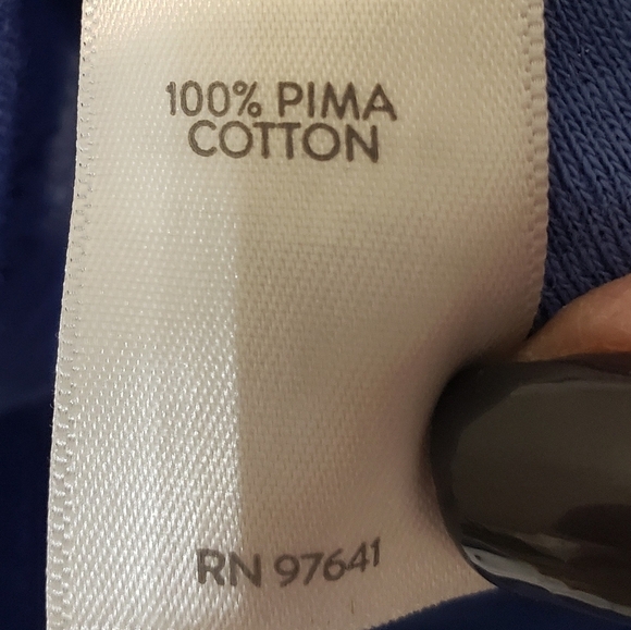 J.Jill Pima Scoop-Neck Elbow-Sleeve Tee Shirt Blue Size Large 100% Pima … - Picture 9 of 10